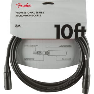 CABLE MICROFONO FENDER PROFESIONAL 3 MTS NEGRO MOD0990820022