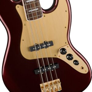 BAJO 4 CUERDAS FENDER SQUIER 40 ANIVERSARIO JAZZ BASS GOLD EDITION VINOTINTO MOD0379440515 DIAPASON DE LAUREL