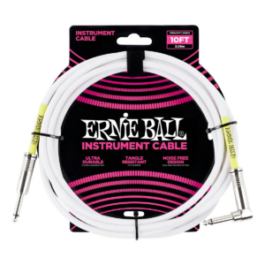 CABLE LINEA ERNIE BALL RECTO/ANG 3M BLANCO
