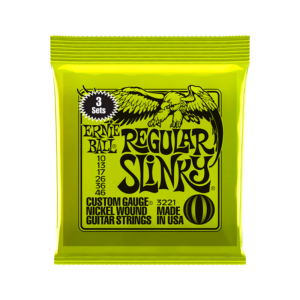 CUERDAS ERNIE BALL REGULAR SLINKY NICKEL 3PACK P03221 (10-46) PARA GUITARRA ELECTRICA
