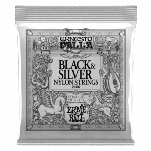 CUERDAS ERNIE BALL E.PALLA P02406 BLACK NYLON AND SILVER PARA GUITARRA ACUSTICA