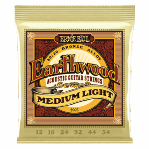 CUERDAS ERNIE BALL EARTHWOOD 80/20 BRONCE MEDIUM LIGHT P02003 (12-54) PARA GUITARRA ACUSTICA TIPO FOLK