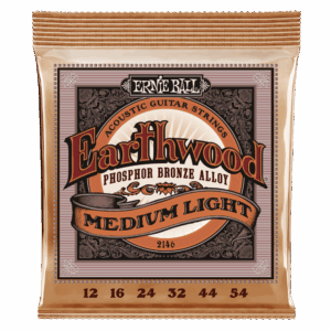 CUERDAS ERNIE BALL EARTHWOOD BRONCE MEDIUM LIGHT PHOSPHOR P02146 (12-54) PARA GUITARRA ACUSTICA TIPO FOLK