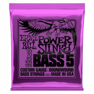 CUERDAS ERNIE BALL POWER SLINKY NICKEL WOUND P02821 (50-135) PARA BAJO ELECTRICO 5 CUERDAS