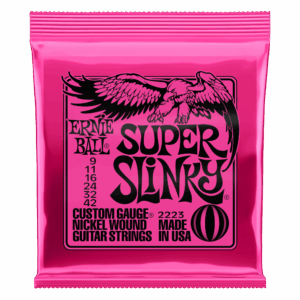 CUERDAS ERNIE BALL SUPER SLINKY NICKEL WOUND P02223 (9-42) PARA GUITARRA ELECTRICA