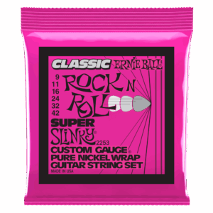 CUERDAS ERNIE BALL SUPER SLINKY CLASSIC PURE NICKEL P02253 (9-42) PARA GUITARRA ELECTRICA