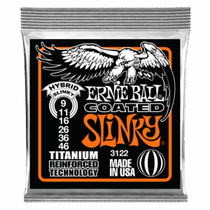 CUERDAS ERNIE BALL HYBRID SLINKY P03122 TITANIUM PARA GUITARRA ELECTRICA CALIBRE 9-46