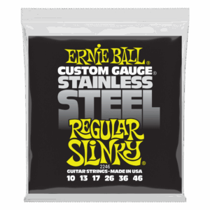 CUERDAS ERNIE BALL REGULAR SLINKY P02246 EN ACERO INOXIDABLE PARA GUITARRA ELECTRICA CALIBRE 10-46
