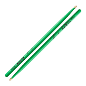 BAQUETA ZILDJIAN PUNTA MADERA 5A VERDE NEON